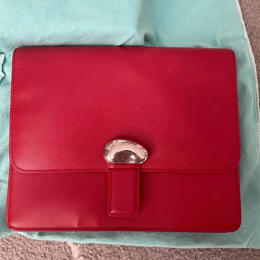 Tiffany & Co. Red Clutch with Silver‎ Accent